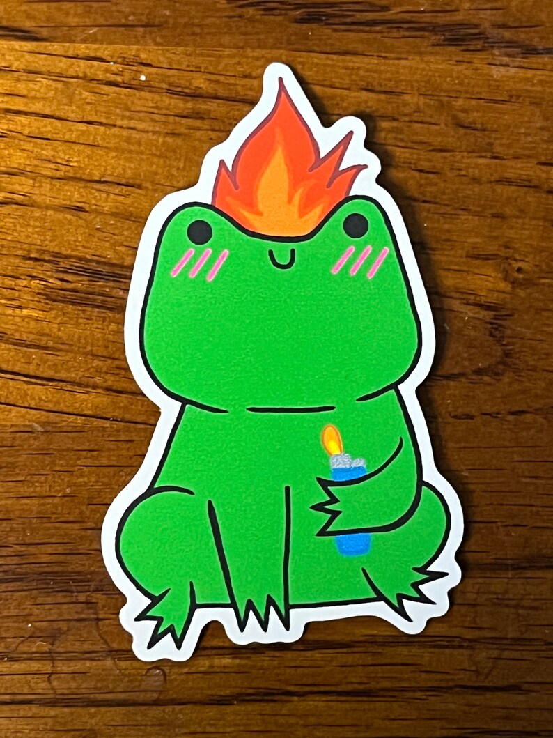 Fire Frog Sticker - Etsy
