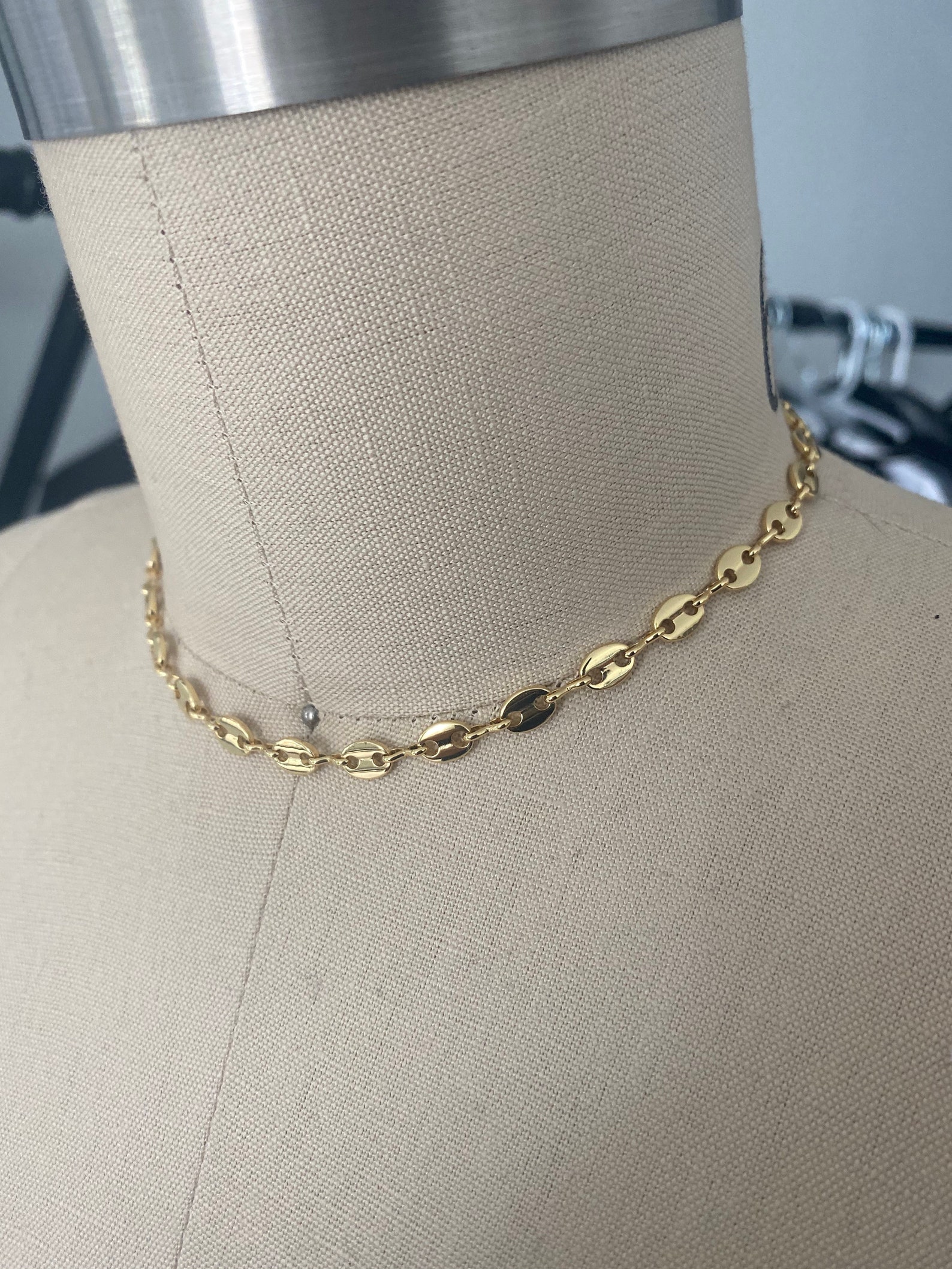 24k Gold Filled Anchor Gucci Necklace Choker Women's | Etsy