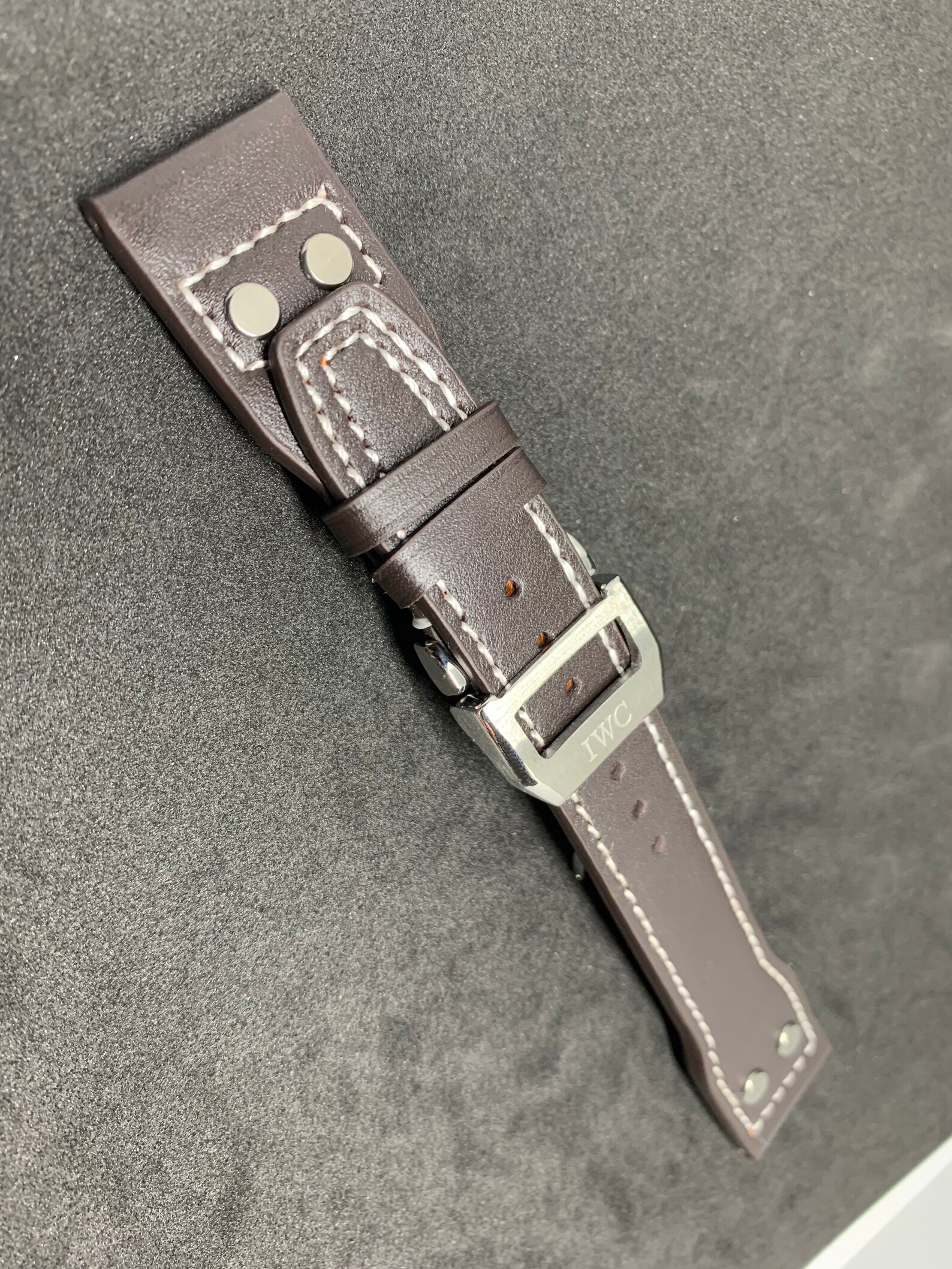 22mm IWC Leather straps Black or Dark Brown outer and Orange Etsy