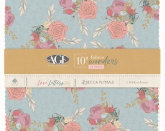 Love Letters 10" Cotton Fabric Squares by Becca Plymale – Floral Print Wonders