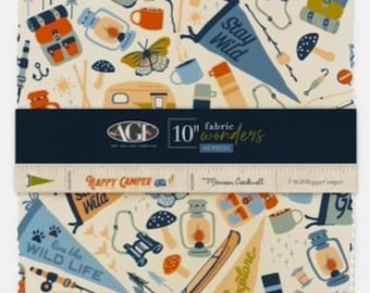 Happy Camper 10" Fabric Squares by Maureen Cracknell – Art Gallery Quilting Cotton