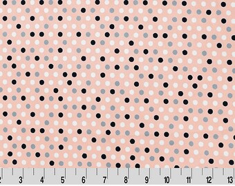 Satin Fabric - Silky Satin Print Dottie Shell - Shannon Fabrics