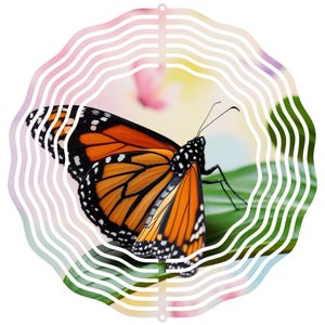 Monarch Butterfly Wind Spinner Spring Garden Decor Outdoor Art Gift Patio Yard
