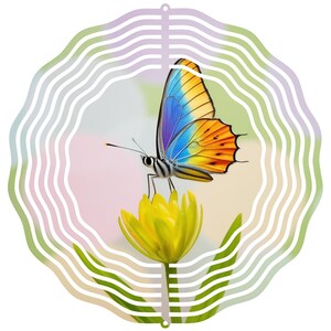 Butterfly Wind Spinner Outdoor Hanging Garden Decor Gift Vibrant Colorful Art