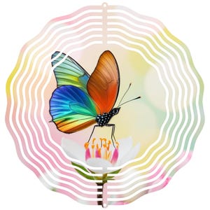 Colorful Butterfly Wind Spinner Spinning Garden Patio Yard Art Hanging Decor