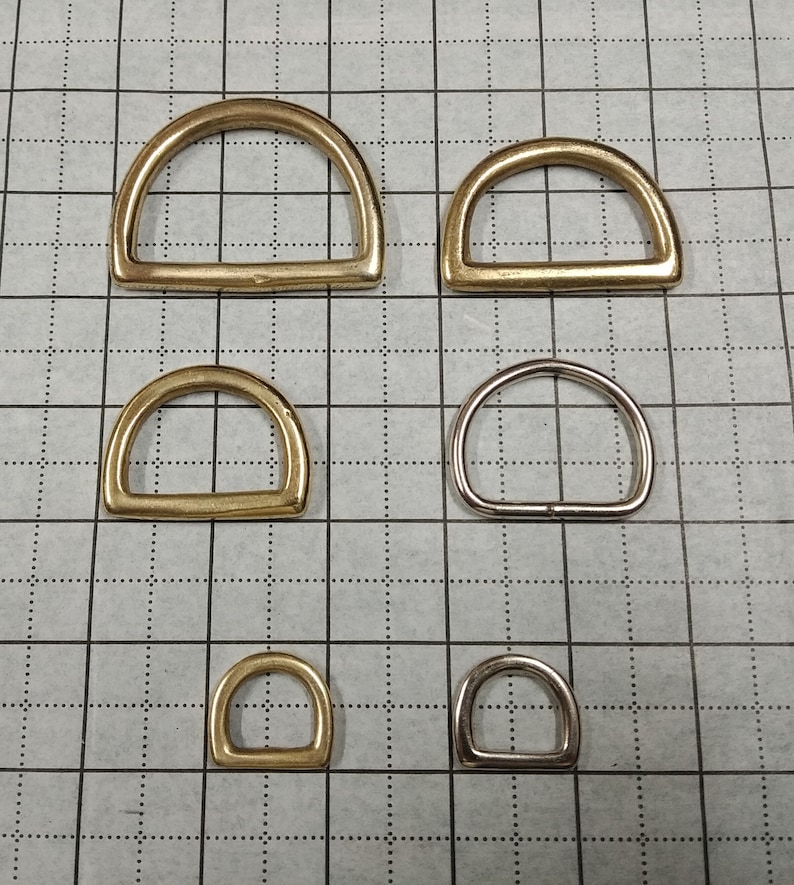 Solid Brass Dee Rings with Nickel plated option 25mm d-ring is weld wire