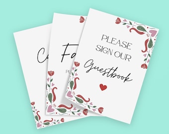 Hochzeit/Event Herz Schilder | Digital Download Paket