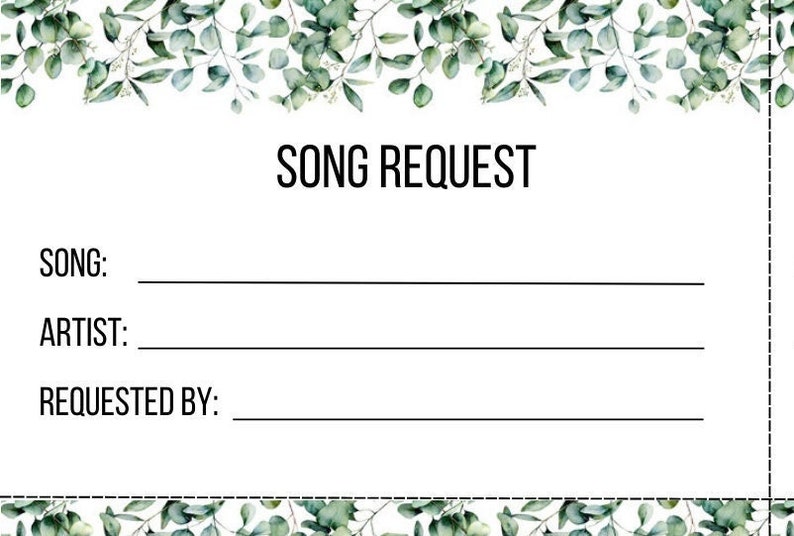 Song Request Text Song Request Print-out - Etsy