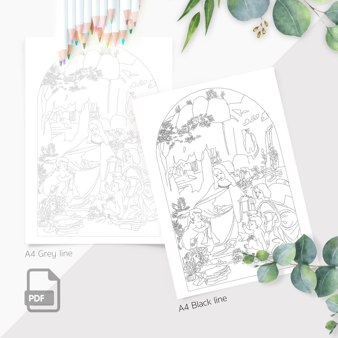 PDF Printable Coloring Pages Adult Coloring Pages Instant - Etsy