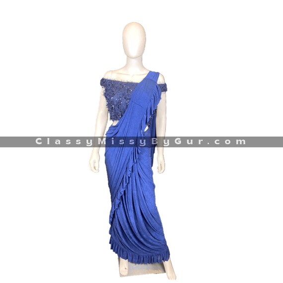 Boutique Designer Ready To Wear Saree Gown - db21909