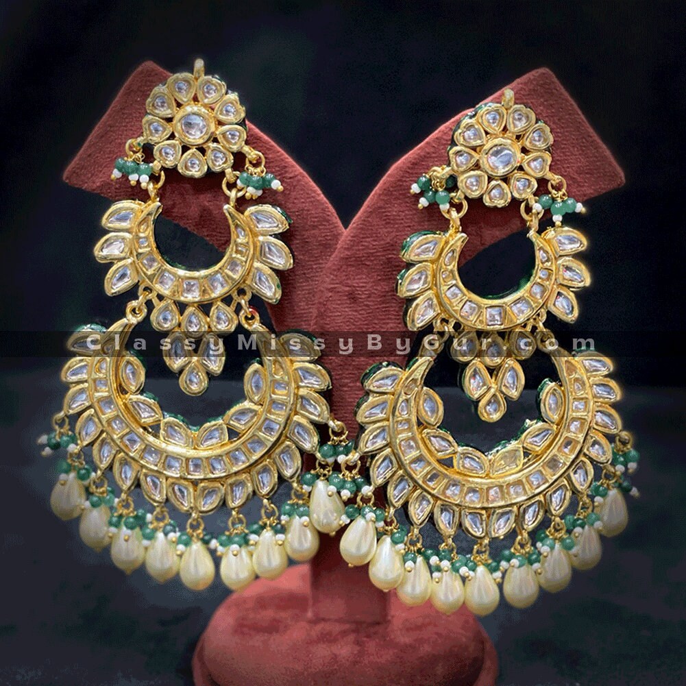 KUNDAN MEENAKARI PARTY WEAR EARRINGS – Sanvi Jewels