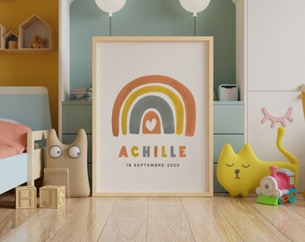 Regenboog geboorteposter