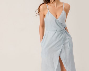 linen maxi shift dress