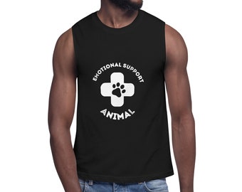 Emotional Support Animal Muscle Shirt - kink fetish pet puppy play esa