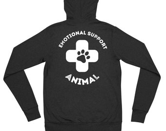 Emotional Support Animal - Unisex zip hoodie - puppy pup play sweatshirt