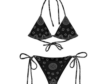 HANKY PRINT BIKINI - All-over print recycled string bikini