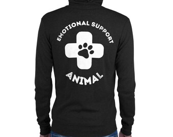 Emotional Support Animal - Unisex zip hoodie - puppy pup play sweatshirt