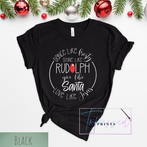 Family Christmas T Shirt | Love Like Jesus | Matching Family Christmas Outfit | Womens Inspirational Christian Saying | Snowman Tshirt |