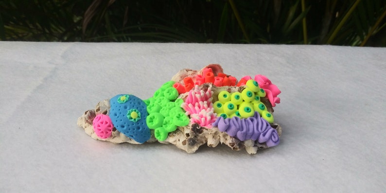 Neon coral reef sculpture