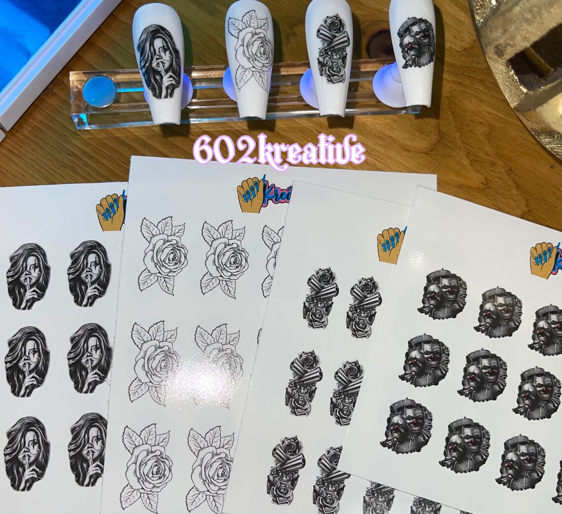 Chicano Art Nail Decals Etsy