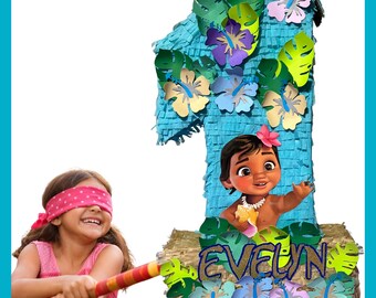 23" Baby Moana Piñata (Light Blue). Very sturdy for extra fun. Choose your colors and designs.