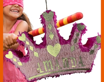 22" Crown Piñata. Very sturdy for extra fun. Choose colors and details. Secure shipping.