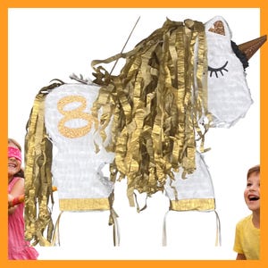 PIÑATA 20" PONY DORADO. Resistente a los golpes, detalles personalizados. envio seguro..