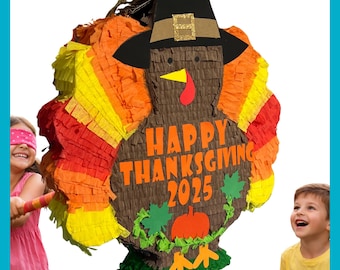20" Thanksgiving Turkey Piñata. Sturdy for extra fun, ideal for birthdays. You can choose colors and details.  custom pinatas