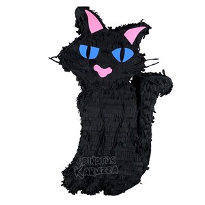 23" BLACK CAT HALLOWEEN Piñata. Sturdy for extra fun, ideal for birthdays. You can choose colors and details. custom pinatas image 6