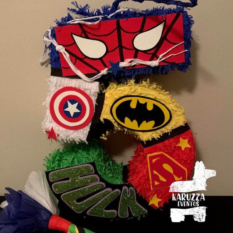 Piñata Numero AVENGERS SUPER FRIENDS We customize your orders Etsy