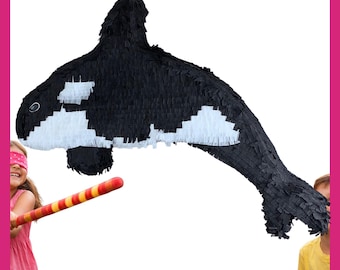 36" Orca Piñata. Choose your pet. Sturdy for extra fun, ideal for birthdays. You can choose colors and details.