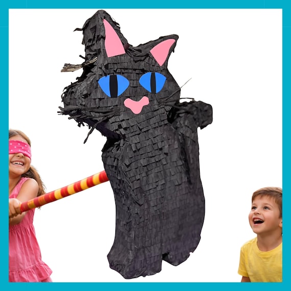 Piñata 23” GATO NEGRO HALLOWEEN. Resistente a los golpes para mayor diversión,piñatas personalizadas  . Puede escoger colores y detalles.