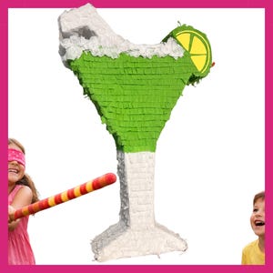 25-Zoll-Margarita-Cocktail-Piñata. Stoßfest für extra viel Spaß, individuell gestaltbare Piñatas. Farben und Details frei wählbar.