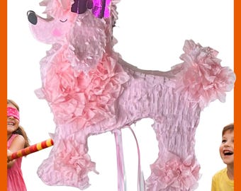 PIÑATA POODLE. 20". Resistente a los golpes. escoge colores y detalles. envio seguro. piñatas personalizadas