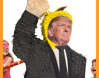20" Presidential and Political Figures Piñata. Sturdy for extra fun, ideal for birthdays. You can choose colors and details.