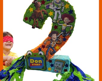 Pinhata Toy Story de 23 polegadas. Pinhatas personalizadas, resistentes a impactos; escolha as cores, números e personagens.