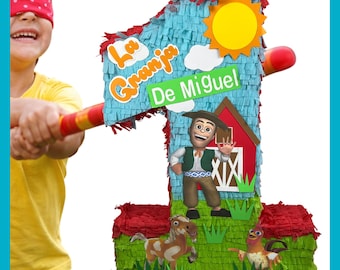 23" Number Piñata. Farm animals. Very sturdy for extra fun. Choose colors and details. Secure shipping