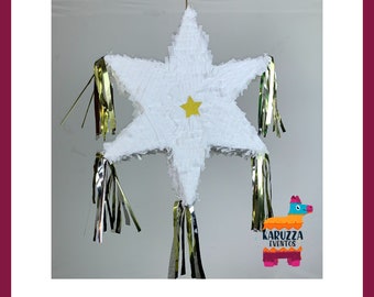 25" WHITE STAR. LARGE size Christmas. Bridal shower. Weddings. We personalize your Piñatas.