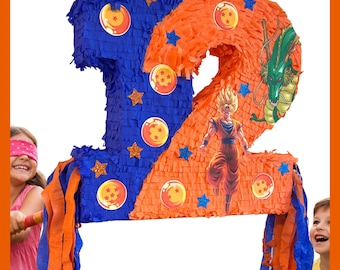 23" Anime Number Piñata. Sturdy for extra fun, ideal for birthdays. Choose your colors and details.