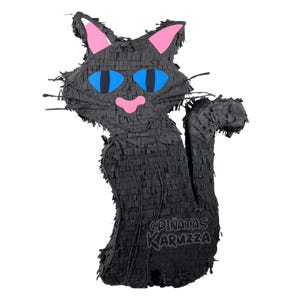23" BLACK CAT HALLOWEEN Piñata. Sturdy for extra fun, ideal for birthdays. You can choose colors and details. custom pinatas image 2