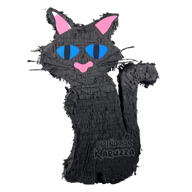 23" BLACK CAT HALLOWEEN Piñata. Sturdy for extra fun, ideal for birthdays. You can choose colors and details. custom pinatas image 2