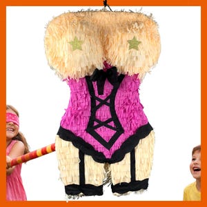 23-Zoll-Playboy-Korsett-Piñata. Stoßfest für extra viel Spaß, individuell gestaltbar. Farben und Details frei wählbar.