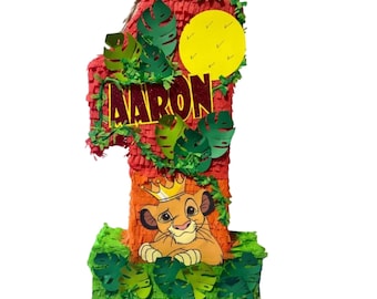 SIMBA PIÑATA. NUMBER 1. Choose your number, characters, and colors.