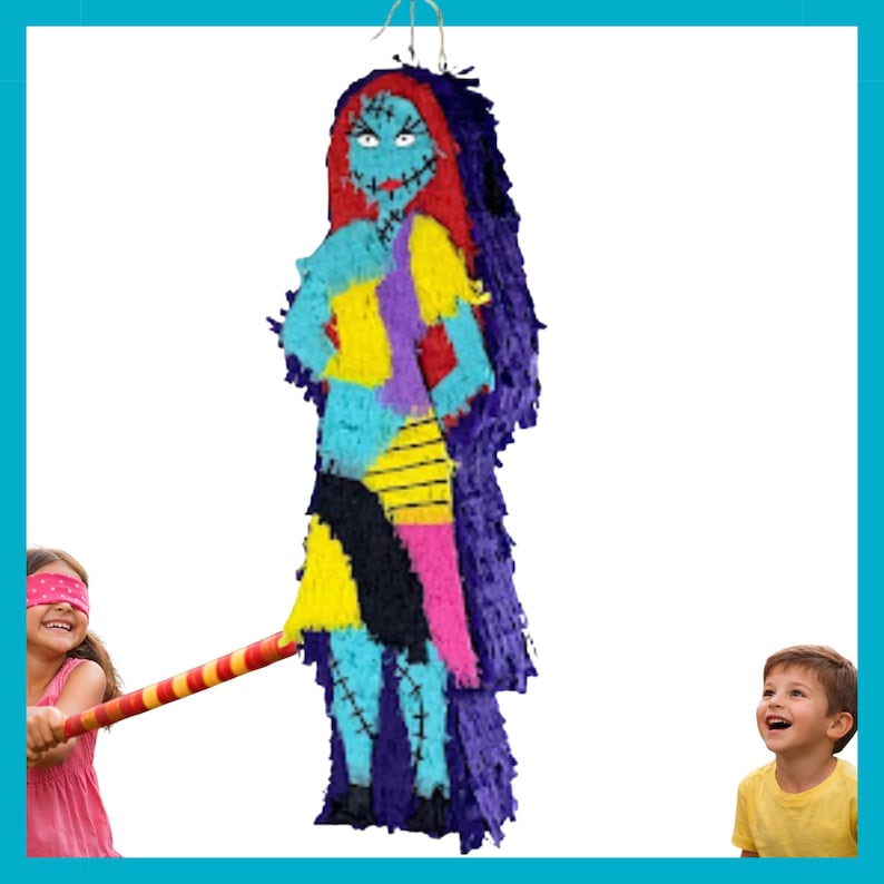 Sally Piñata 27” – Nightmare Before Christmas. Schokbestendig, met gepersonaliseerde details. Veilige verzending. Piñata's op maat. afbeelding 1