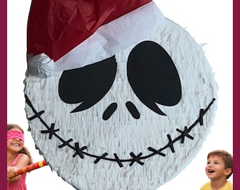 Piñata natalizia Jack Skellington da 20". Resistente agli urti, dettagli personalizzati. Spedizione sicura.