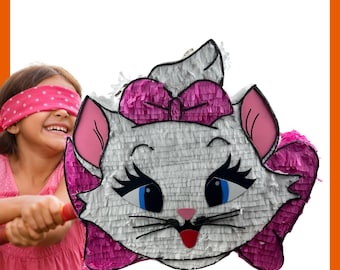 Piñata 20" de Marie Los Aristogatos, Piñata Disney Gata Rosa Marie. Resistente a los golpes para mayor diversion. escoge colores y detalles.