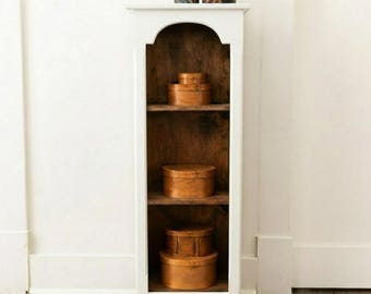 A storage cabinet, neat and convenient.