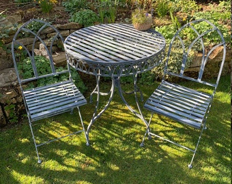 Metal Garden Bistro Table and Chair Set