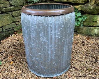 Medium Sized Galvanised Dolly Planter Container