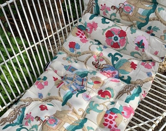 Garden Bench Seat Pad Vintage Indian Design